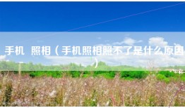 手机  照相（手机照相照不了是什么原因）