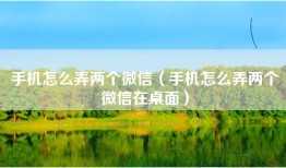 手机怎么弄两个微信（手机怎么弄两个微信在桌面）