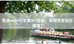 实测OPPO与苹果NFC钱包，实用性差别在哪里？