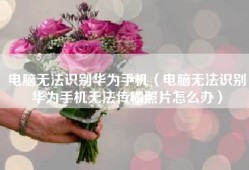 电脑无法识别华为手机（电脑无法识别华为手机无法传输照片怎么办）