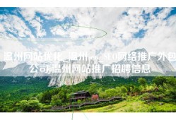 温州网站优化_温州seo_SEO网络推广外包公司 温州网站推广招聘信息
