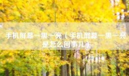 手机屏幕一黑一亮（手机屏幕一黑一亮是怎么回事儿）