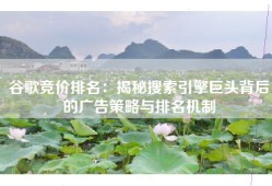 谷歌竞价排名：揭秘搜索引擎巨头背后的广告策略与排名机制