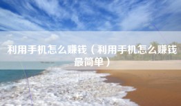 利用手机怎么赚钱（利用手机怎么赚钱最简单）