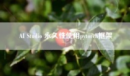 AI Studio 永久性使用pytorch框架