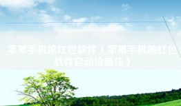 苹果手机抢红包软件（苹果手机抢红包软件自动抢最佳）