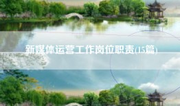 新媒体运营工作岗位职责(15篇)
