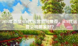 2024年百度SEM代运营公司推荐，SEM代运营公司哪家好？