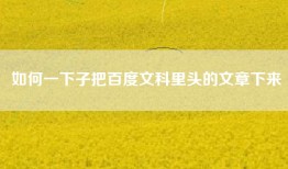 如何一下子把百度文科里头的文章下来