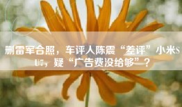 删雷军合照，车评人陈震“差评”小米SU7，疑“广告费没给够”？
