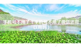 手机号不用了（手机号不用了微信还可以用吗）
