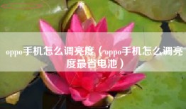 oppo手机怎么调亮度（oppo手机怎么调亮度最省电池）