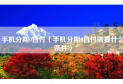 手机分期0首付（手机分期0首付需要什么条件）