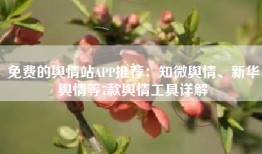 免费的舆情站APP推荐：知微舆情、新华舆情等7款舆情工具详解