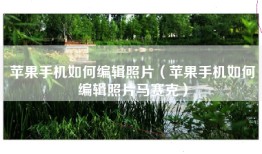 苹果手机如何编辑照片（苹果手机如何编辑照片马赛克）