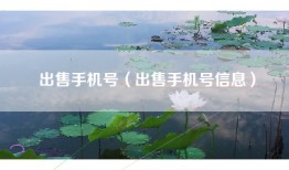 出售手机号（出售手机号信息）