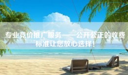 专业竞价推广服务——公开公正的收费标准让您放心选择！