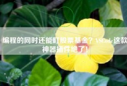 编程的同时还能盯股票基金？VSCode这款神器插件绝了！