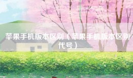 苹果手机版本区别（苹果手机版本区别代号）