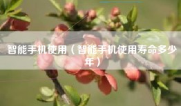 智能手机使用（智能手机使用寿命多少年）