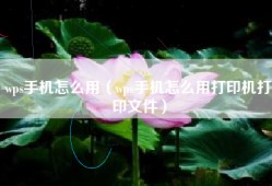 wps手机怎么用（wps手机怎么用打印机打印文件）