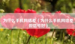 为什么手机网络差（为什么手机网络差但信号好）