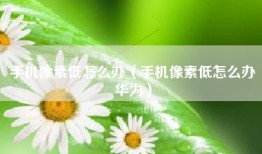 手机像素低怎么办（手机像素低怎么办华为）