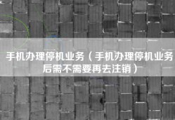 手机办理停机业务（手机办理停机业务后需不需要再去注销）