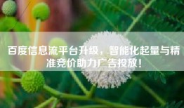 百度信息流平台升级，智能化起量与精准竞价助力广告投放！