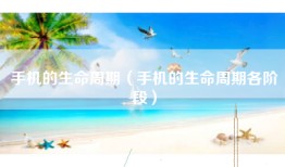 手机的生命周期（手机的生命周期各阶段）