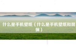 什么是手机壁纸（什么是手机壁纸和屏保）