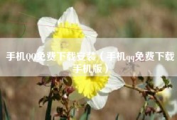 手机QQ免费下载安装（手机qq免费下载手机版）