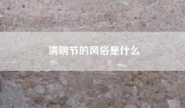 清明节的风俗是什么