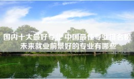 国内十大最好专业 中国最佳专业排名榜 未来就业前景好的专业有哪些