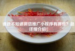 谁还不知道微信推广小程序有哪些？超详细介绍！