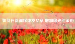如何在新闻媒体发文章 增加曝光的策略