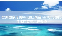 欧洲国家无需IOSS出口渠道 IOSS号代缴代付出口专线小包渠道