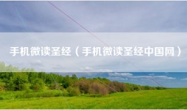 手机微读圣经（手机微读圣经中国网）