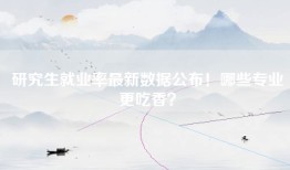 研究生就业率最新数据公布！哪些专业更吃香？