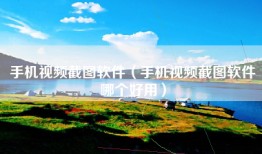 手机视频截图软件（手机视频截图软件哪个好用）