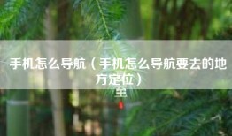 手机怎么导航（手机怎么导航要去的地方定位）