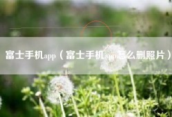 富士手机app（富士手机app怎么删照片）