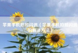 苹果手机拍照闪退（苹果手机拍照闪退的解决方法）