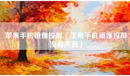 苹果手机镜像投屏（苹果手机镜像投屏没有声音）