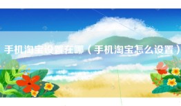 手机淘宝设置在哪（手机淘宝怎么设置）