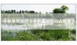 手机系统运行（手机系统运行占用多少内存）