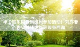半个娱乐圈云集杭州参加活动！刘亦菲姚安娜林更新等现身西湖