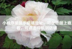 小程序里显示店铺地址，可在地图上查看，可点击导航到店铺