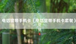 电信宽带手机卡（电信宽带手机卡套餐）