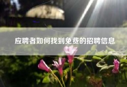 应聘者如何找到免费的招聘信息